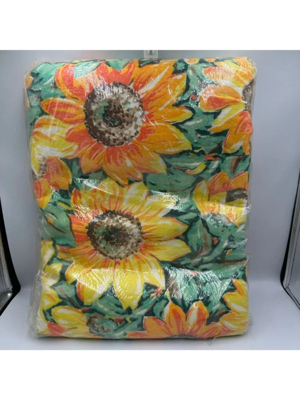 Sunflower Blanket Nylon & Polyester Blend Vintage 80x90